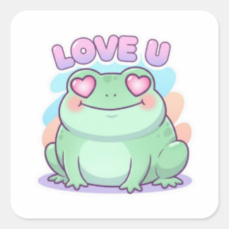 Love U Frog Sticker Cute Heart Eyes Frog Romantic 