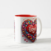 'Love U' mug Zweifarbige Tasse (VorderseiteRechts)