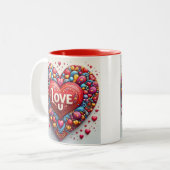 'Love U' mug Zweifarbige Tasse (Vorderseite Links)