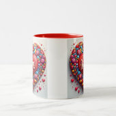 'Love U' mug Zweifarbige Tasse (Mittel)