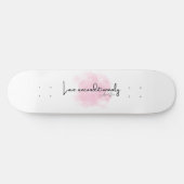 Love Unconditionally - Elegant Script with Pink Cl Skateboard (Horizontal)