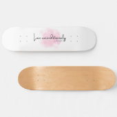 Love Unconditionally - Elegant Script with Pink Cl Skateboard (Horizontal)