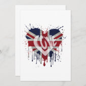 Love United Kingdom Flag Einladung (Vorne/Hinten)