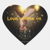 Love unites us Herz-Aufkleber (Vorderseite)
