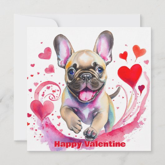 Love Valentine French Bulldog (Vorderseite)
