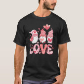 LOVE Valentine Three Gnome  Gnome Valentine's Day T-Shirt (Vorderseite)