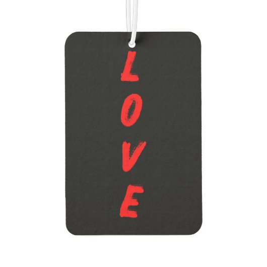 LOVE Vertikale Typografie Autolufterfrischer (Rückseite)