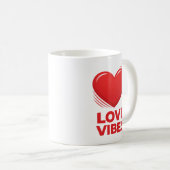 Love Vibes Heart Valentine Design Kaffeetasse (VorderseiteRechts)