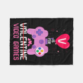 Love Video Game Gamer Gaming Hearts Day Happy Vale Fleecedecke (Vorderseite (Horizontal))