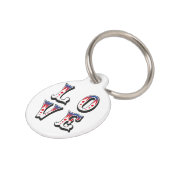 Love - Vintage Circus Carnival Style Haustiermarke (Seite)