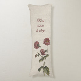 Love vintage floral, beige with romantic text  seitenschläferkissen