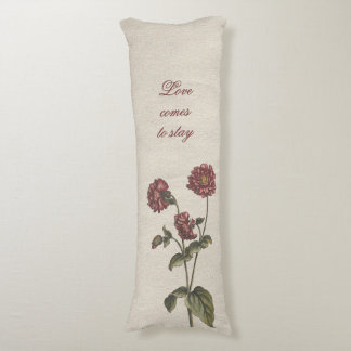 Love vintage floral, beige with romantic text seitenschläferkissen