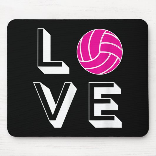 Love Volleyball Girls Birthday Gift Graphic  Mousepad (Vorne)