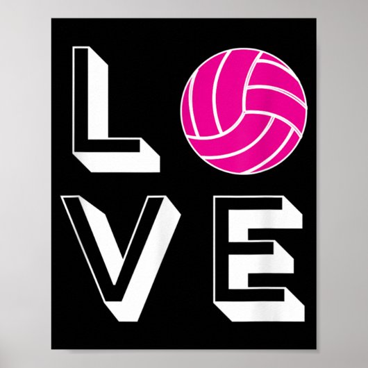 Love Volleyball Girls Birthday Gift Graphic Poster (Vorne)