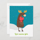 Love Warms You Feiertagspostkarte (Vorne/Hinten)