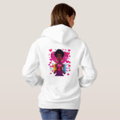 Love & Warmth Hoodie – Romantic Heart Girl Design (Schwarz voll)