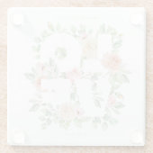 LOVE Watercolor Roses and Greenery Wedding Glasuntersetzer (Rückseite)