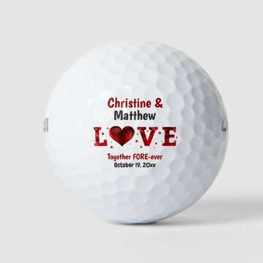 Love Wedding Favor Golfball (Vorderseite)