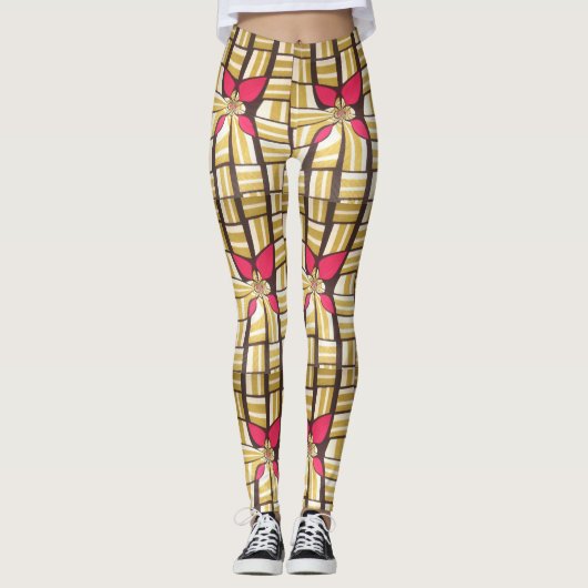 Love West African Print Straight Pants Leggings (Vorderseite)