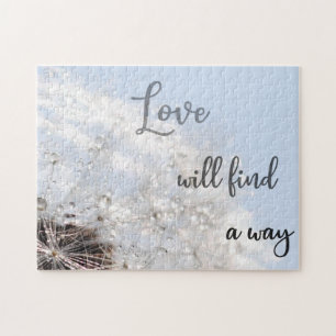 Love will find a way! Sky Blue Dandelion Puzzle