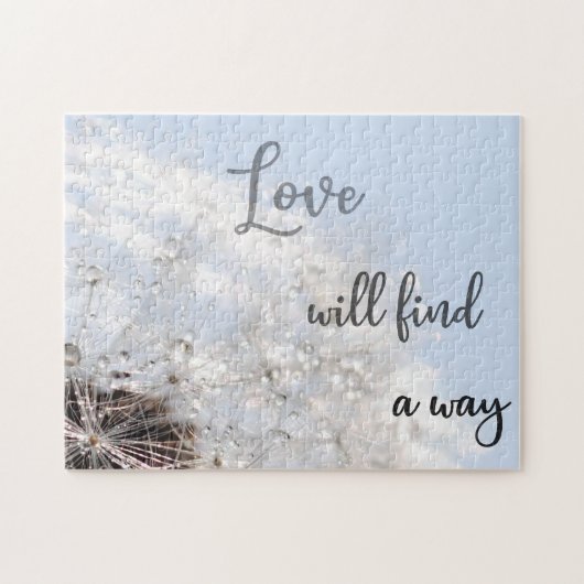 Love will find a way! Sky Blue Dandelion Puzzle (Horizontal)