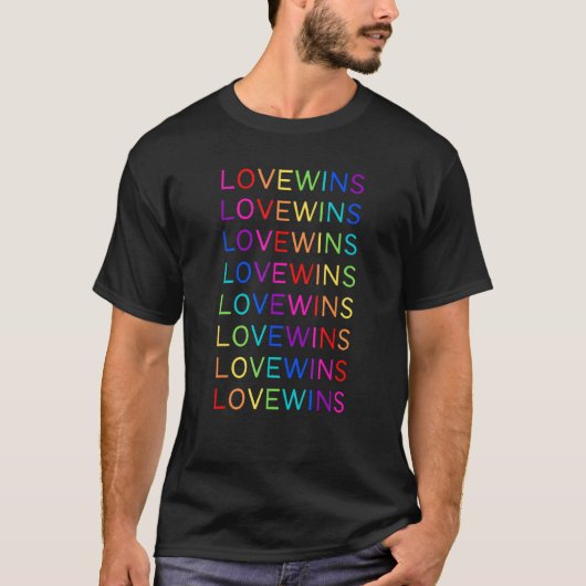 Love Will Win LGBTQ Rainbow Flag  LGBTQIA+ Pride M T-Shirt (Vorderseite)