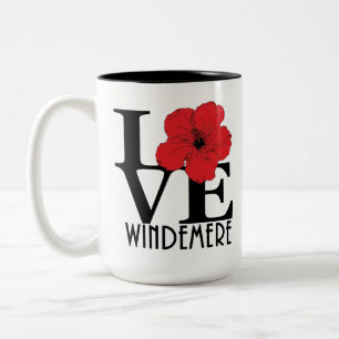 LOVE Windemere Rote Hibiskus 15oz Zweifarbige Tasse