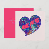 Love Wins Art Heart Dankeskarte (Vorne/Hinten)