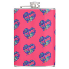 Love Wins Art Heart Flachmann