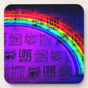 Love Wins Gay Pride LBGQT Rainbow Getränkeuntersetzer