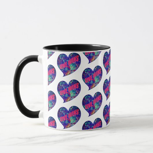 Love Wins Inspirational Words Art Heart Tasse (Links)
