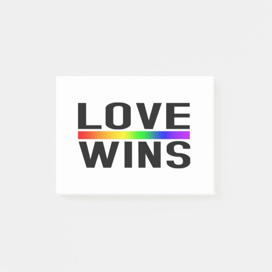 Love Wins - LGBTQ+ Pride Post-it Klebezettel (Vorderseite)