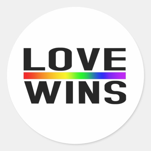 Love Wins - LGBTQ+ Pride Runder Aufkleber (Vorderseite)