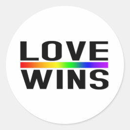 Love Wins - LGBTQ+ Pride Runder Aufkleber