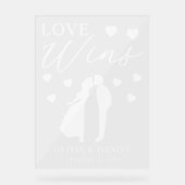 Love Wins Personalized Wedding Acrylschild (Vorderseite)