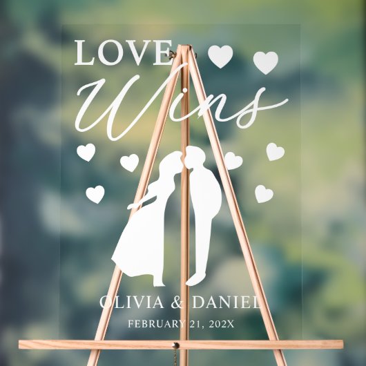 Love Wins Personalized Wedding Acrylschild (Neutral)