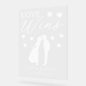 Love Wins Personalized Wedding Acrylschild (Winkel)
