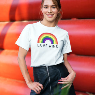 Love Wins Regenbogen Bogen Frauen Weiß T-Shirt