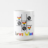 Love Wins Tic Tac Toe LGBT Custom Date & Names Mug Kaffeetasse (Mittel)