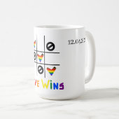 Love Wins Tic Tac Toe LGBT Custom Date & Names Mug Kaffeetasse (VorderseiteRechts)