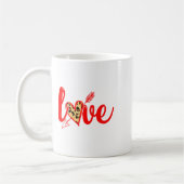 Love With Heart Valentine Day Premium Kaffeetasse (Links)