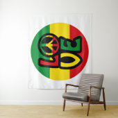 LOVE with peace symbol, reggae style Wandteppich (Beispiel)