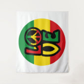 LOVE with peace symbol, reggae style Wandteppich (Vorderseite)
