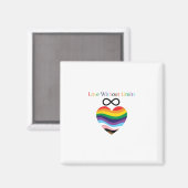 Love Without Limits - Rainbow Heart with Infinity Magnet (Vorderseite/Rückseite)
