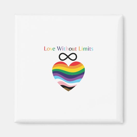 Love Without Limits - Rainbow Heart with Infinity Magnet (Vorne)