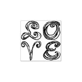 LOVE Word Art Fabric Font Red Letters  Gummistempel (Prägung)