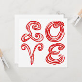 LOVE Word Art Fabric Font Red Letters  Karte (Vorderseite/Rückseite Beispiel)