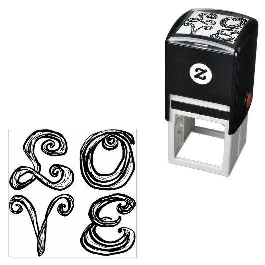 LOVE Word Art Fabric Font Red Letters  Permastempel (Beispiel)