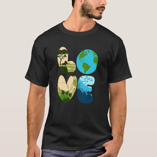 Love World Earth Day 2023 Save Planet Environmenta T-Shirt (Vorderseite)