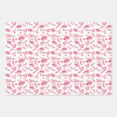 Love Xoxo Heart, lips and stripes pink white Geschenkpapier Set (Vorderseite 3)